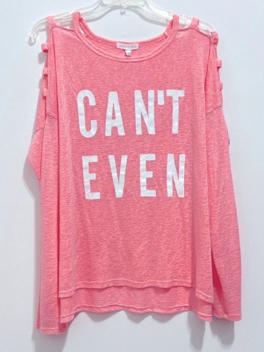 Aeropostale Women’s Pink Gauze Blouse ‘Can’t Even’